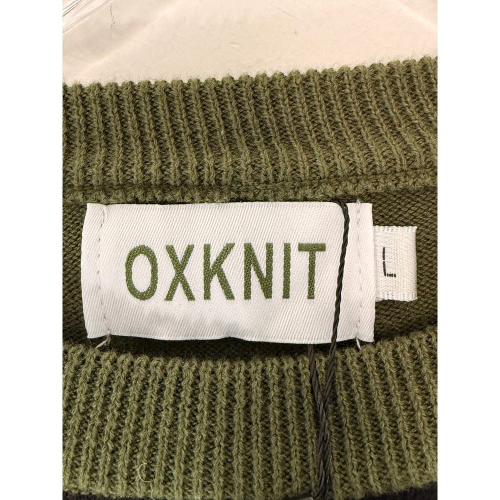 OXKNIT Halloween Sweater Women's Green Black Cat Floral Bat Knit Crewneck Large - Picture 5 of 12